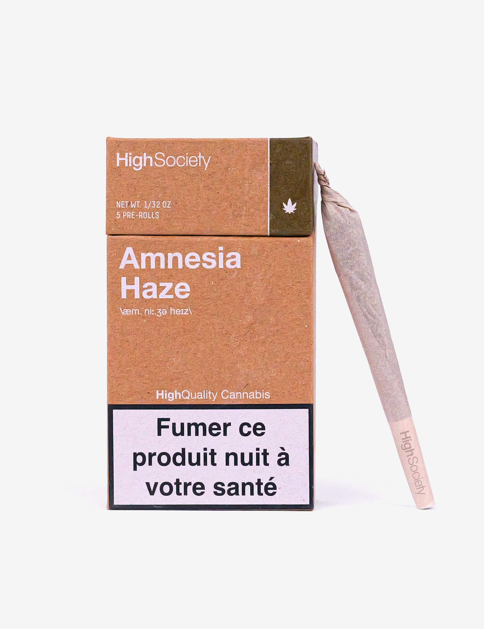 Packung mit 5 Amnesia Haze CBD Pre-Rolls